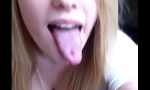 Cum on 18yo pounding tongue tease